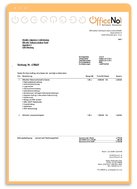 ERP Rechnung